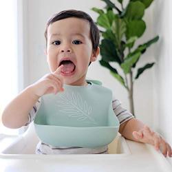 Simka Rose Silicone Bib - Waterproof Baby Bibs for Girls and Boys - Perfect for Babies and Toddlers - Easy to Clean Feeding Bibs - Set of 3 (Rust/Sand/Sage)