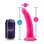 Blush Neo Elite 7.5 Inch Silicone Dual Density Dildo, Suction Cup Harness Compatible, Sex Toy for Women, Neon Pink