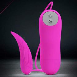 Qhufnng Silicone Mini Toy for Women, Battery, 12 Speeds, Waterproof Preferable Gift for Lover Remote Vibrantor Toy, Pink