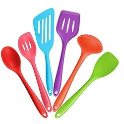 JunbosiKitchenware 6 Piece Set of Silicone Kitchenware Silicone Cooking Shovel Spoon Shell Set Set Kitchen Supplies