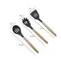 Kitchenware Utensils Set 9 Piece Premium Silicone Wooden handle Heat Resistant Non-Stick Cooking Professional Tools Black