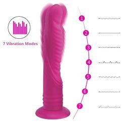 spot Vibrator for Woman Big Anal Dildo Vibrating Mini Bullet Vibrator 7 Speed Suction Cup Dildo Silicone Anal Vibrator Lady Adult Toys for Sex Products Sex Toys for Woman Black S