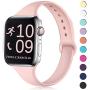 Zekapu Sport Band Compatible for Apple Watch 38mm 42mm 40mm 44mm, Soft Silicone Narrow Slim Sport Replacement Wristband for iWatch Series 5, Series 4, Series 3, Series 2, Series 1 Women
