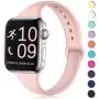 Zekapu Sport Band Compatible for Apple Watch 38mm 42mm 40mm 44mm, Soft Silicone Narrow Slim Sport Replacement Wristband for iWatch Series 5, Series 4, Series 3, Series 2, Series 1 Women