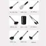 SKYyao Kitchen utensil set Silicone kitchenware nine-piece set with kitchenware rack cooking scoop Set Material: Silicone