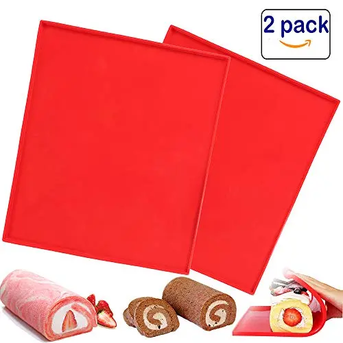 2 Pcs Luck Love Swiss Roll Cake Mat Flexible Baking Tray Jelly Roll Pan Silicone Cookies Mold Bakeware