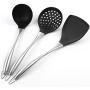 Aich Silicone Kitchenware Non-Stick Shovel Spoon Set Silicone Shovel Colander Spatula Shovel Non-Stick Pot High Temperature Kitchen Set Silicone [4 Piece Set]