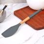 Non-Slip Cookware, Silicone Kitchenware Non-Slip Cookware with Beech Handle - Butter Scraper