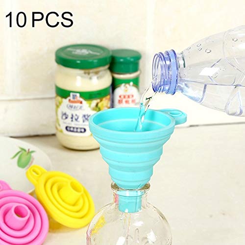 Kitchenware Random Color Feeding Of 10 Mini-silicone Folding And Telescopic Funnels Kitchen supplies