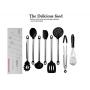 Seashore Silicone kitchenware Kitchen Tools Stainless Steel Tube Handle Eight Sets of high Temperature Silicone kitchenware (Size : 8-Piece Set)