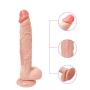 Relaxation Pressure Wand, Female Realistic Lifelike for Women Silicone Adult Toys with Strong Suction Cup Flesh Color PVC+ Leather Pants (29cm/11.4in)