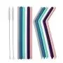 Senneny Set of 12 Silicone Drinking Straws for 30oz and 20oz Tumblers Yeti/Rtic- Reusable Silicone Straws BPA Free Extra Long with Cleaning Brushes- 6 Straight + 6 Bent (8mm diameter)