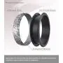 Ikonfitness Silicone Wedding Ring, Two Piece Rubber Wedding Ring with Unique 3D Sculptured Flower Pattern, 6.5 mm Wide 2 Pack in Metal Box