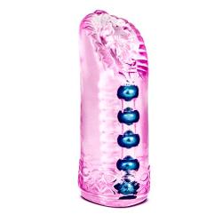 Pleasure Beads Male Masturbation - Ribbed Realistic Feel Vagina Stroker - Sex Toy for Men (Pink)