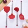 9Pcs/set Stainless Steel Kitchenware Silicone Heat Resistant Non-stick Cooking Baking Tool Spoon Cooking Utensils Dinnerware Set Black