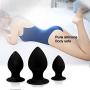 Silicone Anal Sex Toy,Unisex Anal Trainer Kit Butt Plug Set (Three-Piece Suit) (Black)