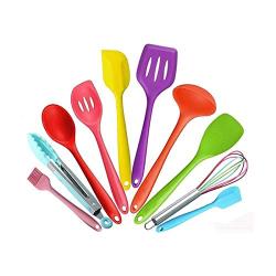 Color Silicone Kitchen Utensils Set of 10 Non-Stick Kitchen Utensils Set, Cooking Tool Set Heat-Resistant Silicone Kitchenware, Color, 10 piece set