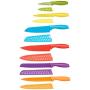 AmazonBasics 12-Piece Colored Kitchen Knife Set