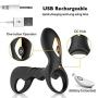 Male Longer Lasting Shake Rooster Ring with Contented Brush Silicone Happy Toys Rings Shock 10 Speeds USB Charged,Rings for Couples Best Gift