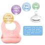 PandaEar Set of 2 Cute Silicone Bibs for Babies & Toddlers (10-72 Months) Waterproof, Soft, Unisex - Pink/Yellow