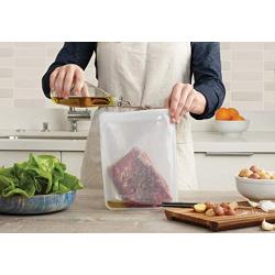 Stasher 100% Silicone Reusable Food Bag, Large 1/2 Gallon Storage and Sous vide Size, 10-inch (64.2-ounce), Clear