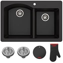 Kraus Forteza Granite Kitchen Sink, 33-Inch, KGD-50BLACK