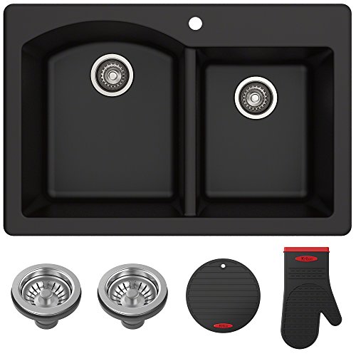 Kraus Forteza Granite Kitchen Sink, 33-Inch, KGD-50BLACK