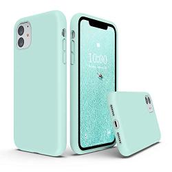 SURPHY Silicone Case Compatible with iPhone 11 Case 6.1 inch, Liquid Silicone Full Body Thickening Design Phone Case (with Microfiber Lining) for iPhone 11 6.1 2019, Mint Green