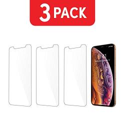 Screen Protector for iPhone X, iPhone XS - by TalkWorks | 3 Pack | Case Compatible 0.33mm 9H Hardness Tempered Glass | Smudge, Scratch & Crack Proof, Crystal Clear HD Clarity