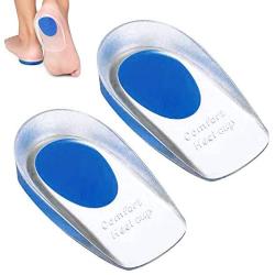 Silicone Gel Heel Cups, Plantar Fasciitis Foot Comfort Pads Shoe Pads for Pain Relief Heel Pain, Bone Spur, Achilles Pain Relief Protectors Plantar Fasciitis Inserts - US Mens (7-13)