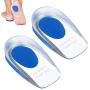 Silicone Gel Heel Cups, Plantar Fasciitis Foot Comfort Pads Shoe Pads for Pain Relief Heel Pain, Bone Spur, Achilles Pain Relief Protectors Plantar Fasciitis Inserts - US Mens (7-13)