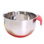 Mixing Bowl, Stainless Steel Mixing Bowl With Pouring Spout, Handle and Non Slip Silicone Base, Egg Beating Pan Kitchenware Cooking Tool For Home(18CM)