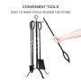ComfyHome Fireplace Tools, 9.4 x 9.4 x 31.9 inches, Dark
