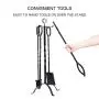 ComfyHome Fireplace Tools, 9.4 x 9.4 x 31.9 inches, Dark