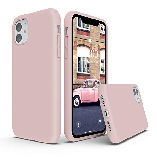 SURPHY Silicone Case Compatible with iPhone 11 Case 6.1 inch, Liquid Silicone Full Body Thickening Design Phone Case (with Microfiber Lining) for iPhone 11 6.1 2019, Pink