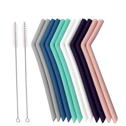 Silicone pipette, reusable, with cleaning brush，Reusable Silicone Straws Are Included With Cleaning Brush