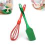 Silicone Kitchenware Set Long Handle Egg Beater Detachable Butter Scraper Practical Non-Stick Kitchen Supplies Great Choice 2Pcs