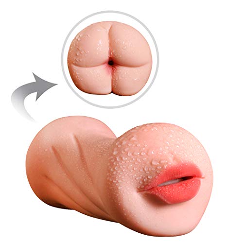 Ergonomic Design Double Holes Silicone Dolls Mens Adult Toys,Underwear Silicone Artificial 3D Realistic Lifelike Toys for Men Male with 2 Entries Cup Toys, T-Shirt