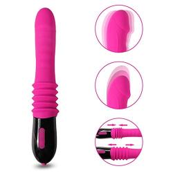 Waterproof Silicone V?br?tor,Automatic Thrusting Handheld with Muti- Speed Powerful -USB Recharge -for Women Adult Toys