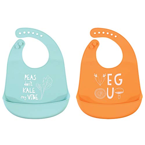 Hudson Baby Unisex Baby Silicone, Waterproof Bibs