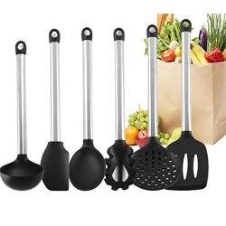 Silicone Kitchenware 6 Pieces Kitchen High Temperature Stainless Steel Handle Silicone Spatula Nonstick Kitchenware, Kitchenware