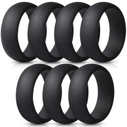 Saco Band Mens Silicone Rings Wedding Bands - 7 Pack / 1 Ring