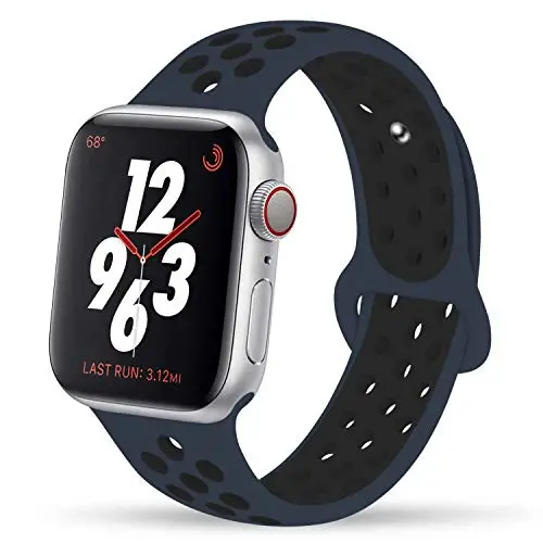 YC YANCH Compatible for Apple Watch Band 38mm 40mm 42mm 44mm,Soft Silicone Sport Band Replacement Wrist Strap Compatible for iWatch Apple Watch Series 4/3/2/1,Nike+,Sport,Edition, S/M M/L Size