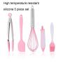 Silicone Cookware Set, Kitchen Utensils Gadget Set, Non-Stick Heat-Resistant Silicone Spatula Set, Stainless Steel Handle Egg Beater Brush Food Clip, Kitchenware