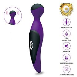 Powerful G Spot Vibrator for Clitoris Stimulation Magic AV Wand Rechargeable Silicone Dildo Vibrator-7 Frequency Massager Waterproof G Spot Vibrating Dildo Sex Adult Toy for Women,Men,Couples