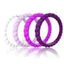 Zollen 12 Packs Silicone Wedding Rings for Women, Thin Braided Rubber Wedding Bands Stackable Ring, Hypoallergenic Silicone