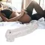 （2）Privacy Packaging Silicone Penis Condom Extender Extended Male Chastity Toy Long Cock Sleeve Reusable condom-B55