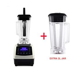 Touchscreen Digital Automatic Smart Timer 3Hp 2L Professional Smoothies Blender Mixer Juicer Food Fruit Processor,White Extra 2L Jug,Us Plug