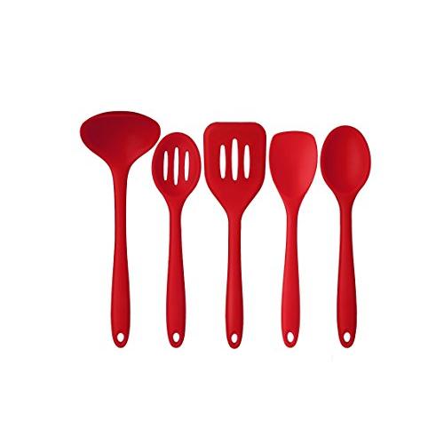 Silicone kitchenware, 5 Piece Silicone Cooking Utensils Set, Spatula Set Silicone Kitchen Utensils, Nonstick and Heat Resistant Cookware Set