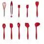tianxiangjiaju 10 Pcs Silicone Kitchenware Set Kitchenware Set Kitchen Cooking Tools Red